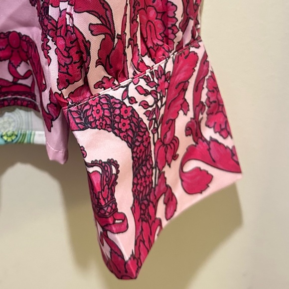 Silky Satin Multi-colored button down size medium - Picture 3 of 11